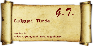 Gyügyei Tünde névjegykártya